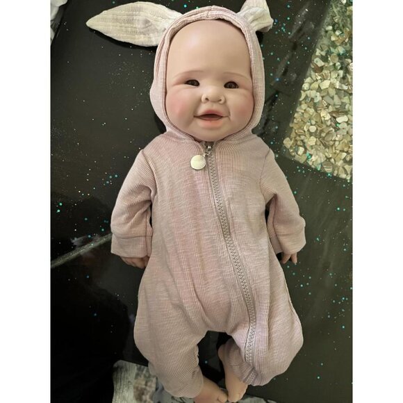 🆕17 Inch Realistic Full Silicone Lifelike Reborn Smiling Girl With Open Eyes - Picture 2 of 13